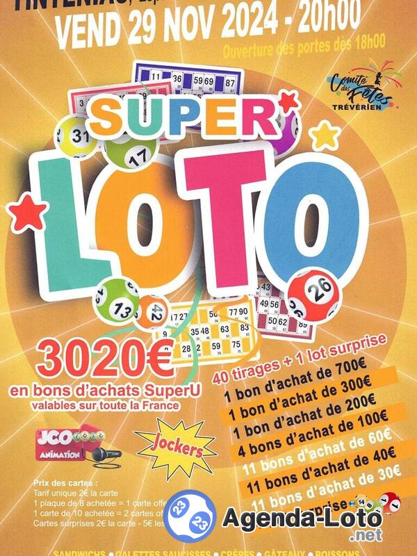 Super loto Comité des Fêtes de Trévérien avec JCO