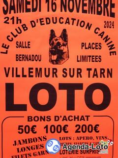 Photo du loto Super Loto du Club d'éducation Canine de Villemur