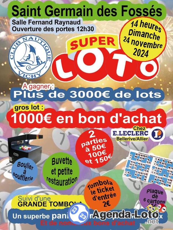 SUPER LOTO du Club Nautique de Vichy