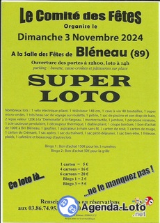 Photo du loto Super loto du comité des fêtes