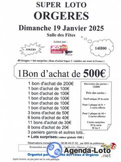 Photo du loto Super loto du Comité des Fêtes d' Orgères avec JCO