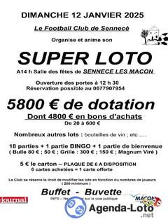 Photo du loto Super loto du fc sennece les macon