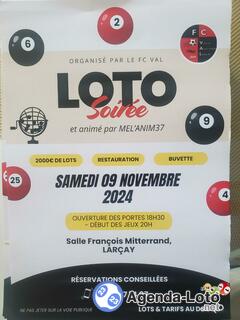 Photo du loto Super loto du FC VAL animé par MELANIE