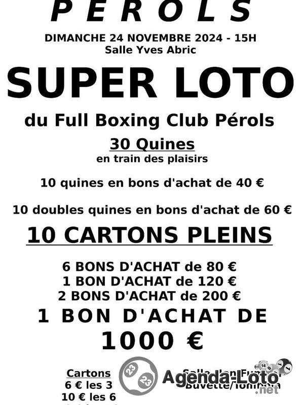 Super Loto du Full Boxing Club Pérols