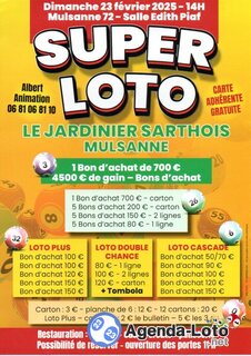 Photo du loto Super Loto du Jardinier Sarthois animé par Albert