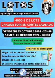 Photo du loto Super loto du racing club bresse sud