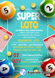 Photo du loto SUPER LOTO DU RUGBY (au profit de 2 associations)