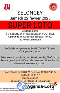 Photo du loto Super loto du sporting club selongey