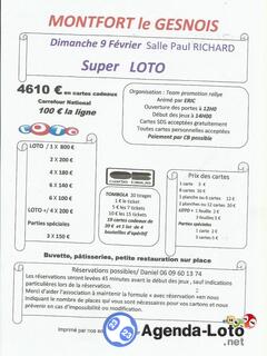 Photo du loto Super loto du team promotion rallye