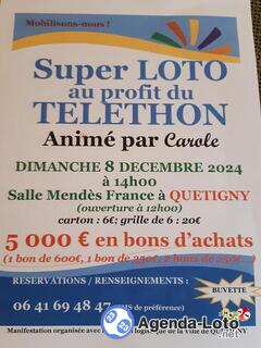 Photo du loto Super Loto du téléthon de Quetigny animé par Carole