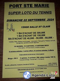 Photo du loto Super loto du tennis