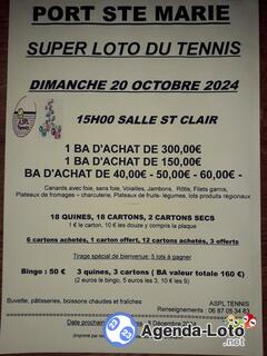 Photo du loto Super loto du tennis