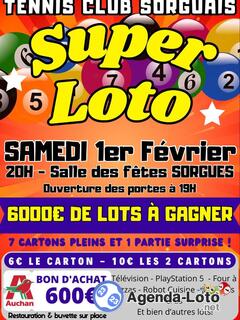 Photo du loto Super loto du Tennis club Sorguais