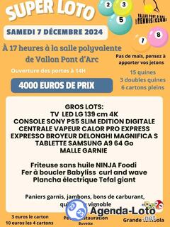 Photo du loto Super Loto du Tennis Club Vallon Pont d'Arc