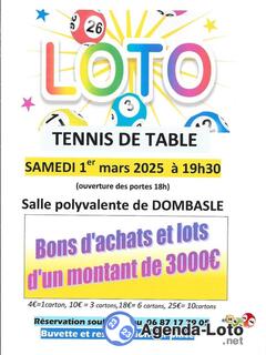 Photo du loto Super loto du tennis de table de dombasle