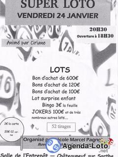 Photo du loto Super loto ecole marcel pagnol