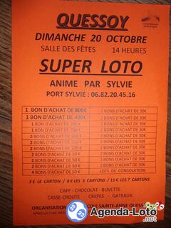 Photo du loto Super loto Ecole Sainte Anne Quessoy animé par Sylvie