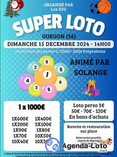 Photo du loto SUPER LOTO des ESG GUEGON, animé par Solange