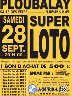 Photo du loto Super loto Foot Beaussais Rance Frémur à Ploubalay avec JCO