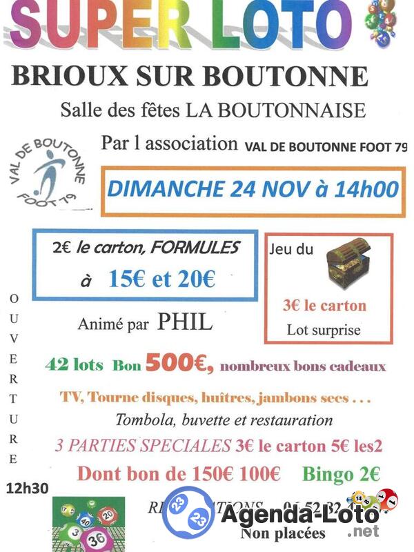 super loto foot brioux 1er lot 500E