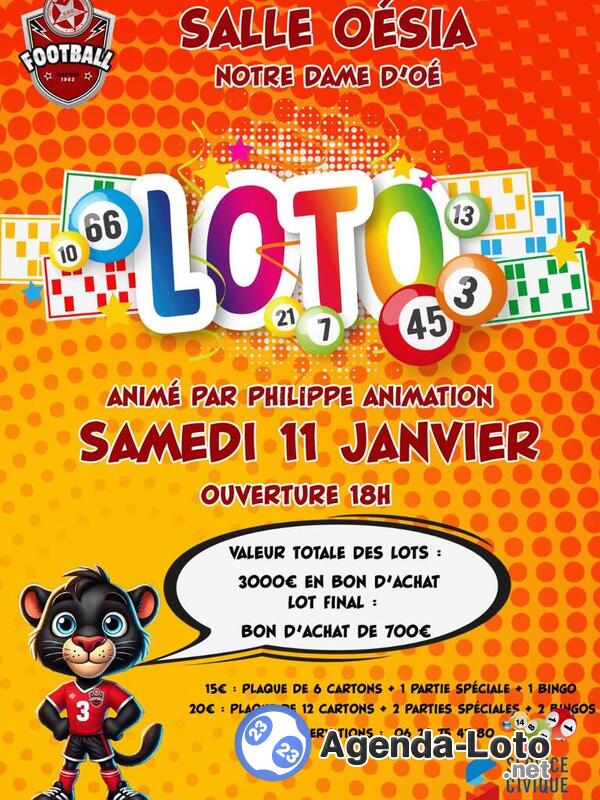 Super loto foot notre dame d oe anime par philippe animation