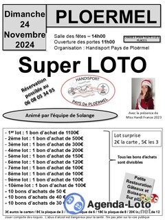 Photo du loto Super LOTO Handisport Pays de Ploërmel