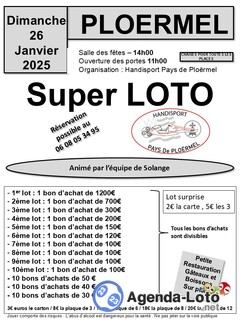 Photo du loto Super LOTO Handisport Pays de Ploërmel