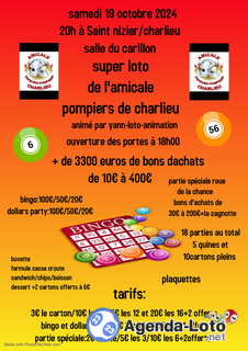 Photo du loto Super loto de l'amicale pompier de charlieu