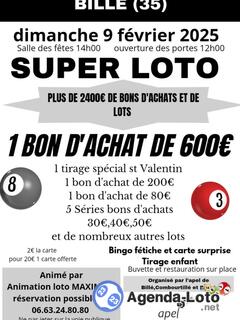 Photo du loto Super loto de l'Apel de Billé combourtillé parcé