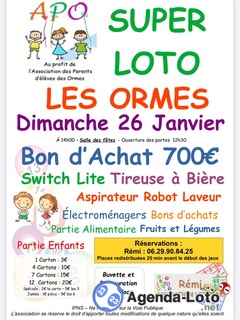 Photo du loto Super Loto de l’APO des Ormes animé par Rémi