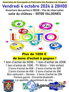 Photo du loto Super loto de l’ASPPV pompiers de Valognes