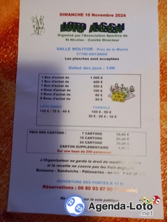 Photo du loto Super loto de l assn