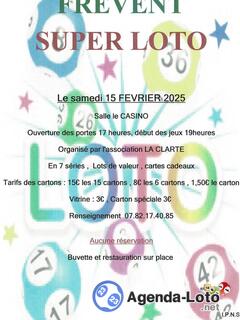 Photo du loto Super loto de l'association la clarte