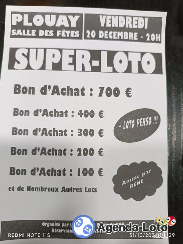 Super loto de l'association RYA