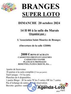 Photo du loto Super loto de L'Association Saint-Maurice de Branges