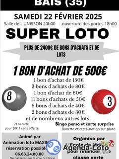 Photo du loto Super loto de l'école de Moutiers