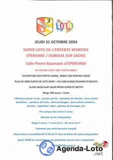 Photo du loto Super loto de l Entente Sportive Epervans Ouroux sur saone