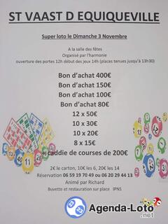 Photo du loto Super LOTO de l harmonie de saint vaast d equiqueville