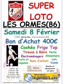 Photo du loto Super Loto de l’US Antogny animé par Rémi