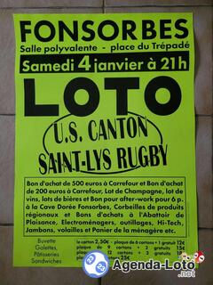 Photo du loto Super Loto de l'US Canton Saint Lys Rugby