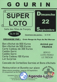 Photo du loto SUPER LOTO de la Croix Rouge du Pays du Roi Morvan