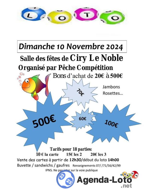 super loto de la pèche compétition de Ciry Le Noble