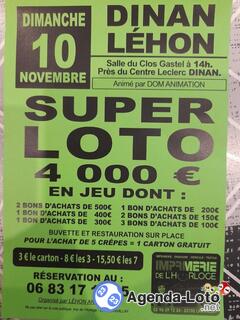 Photo du loto Super Loto Léhon Animation animateur: Dom Animation