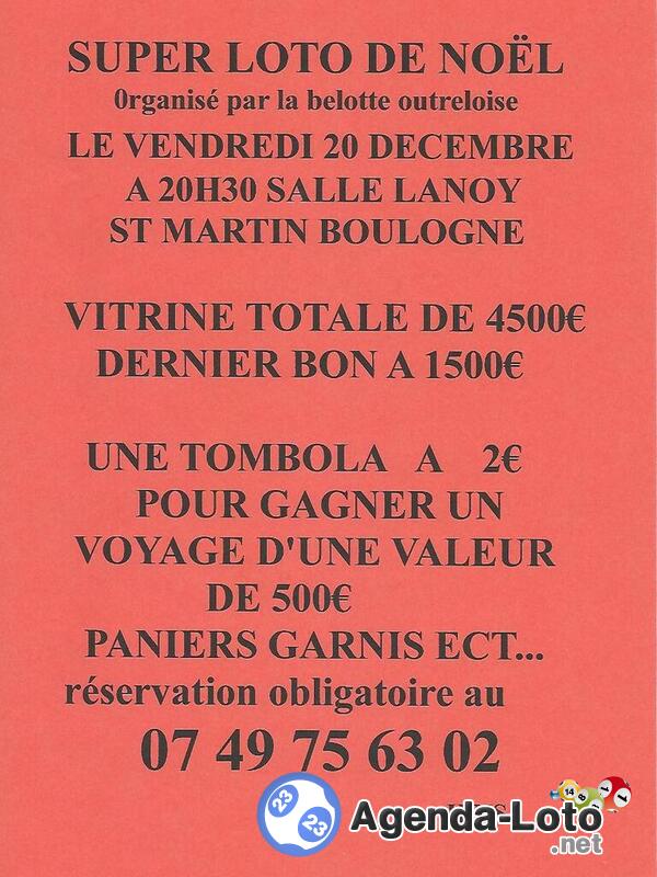 Super loto de noël de la belote outreloise