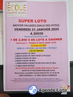 Photo du loto Super loto organise par ape ecole ste marie percy