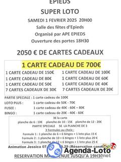 Photo du loto Super loto organise par ape epieds