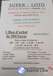 Photo du loto Super loto organisé par comité des fêtes de St Clement