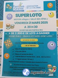 Photo du loto Super loto organise par famille rurale de la colombe