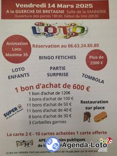 Photo du loto Super loto organisé par l'APE de l'école publique