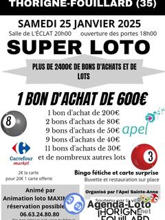 Photo du loto Super loto organisé par l'Apel Sainte-Anne